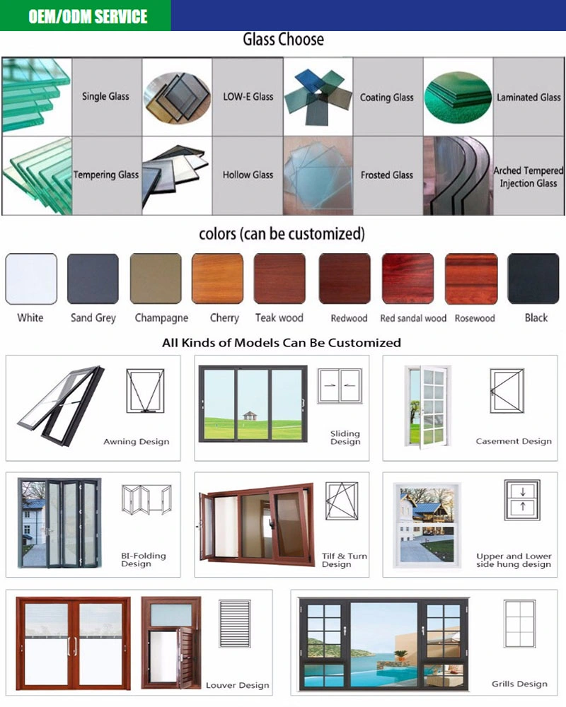 Used Vinyl Plastic UPVC Glass Windows Price List for Sale in Malaysia with Grille